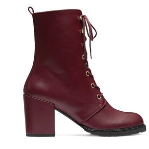 Stuart Weitzman Burgundy Combat Boots